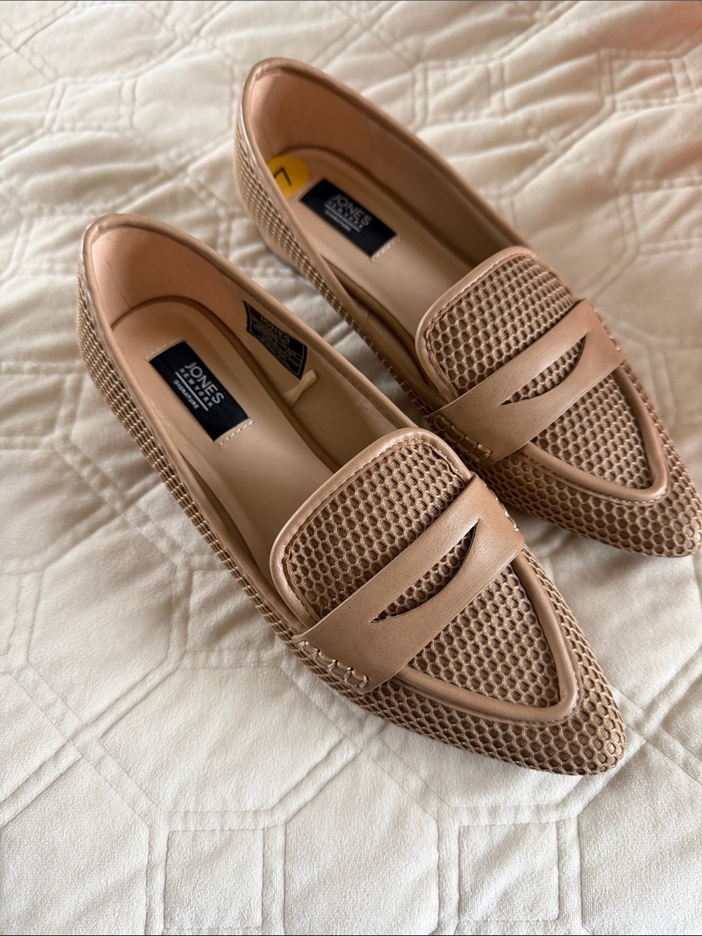 Jones New York Women’s Beige Woven Pointed-Toe Loafers